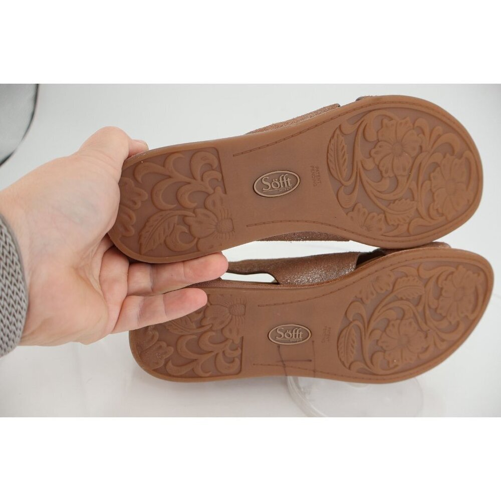 Sofft Metallic Taupe Cross‑Front Slingback Sandals - Picture 9 of 13